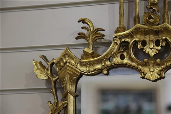 A Chinese Chippendale style carved giltwood wall mirror, 3ft 6in. x 2ft 1in.